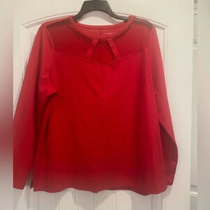 Lane Bryant plus size heavyweight knit long sleeve sheer bodice top 18/20
